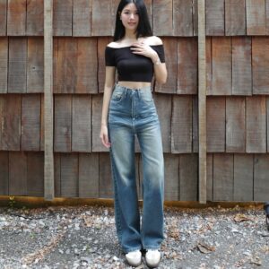 yam flare jeans black