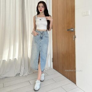 otw straight jeans ရေညှိစိမ်း ဆွဲသားမပါ (copy)